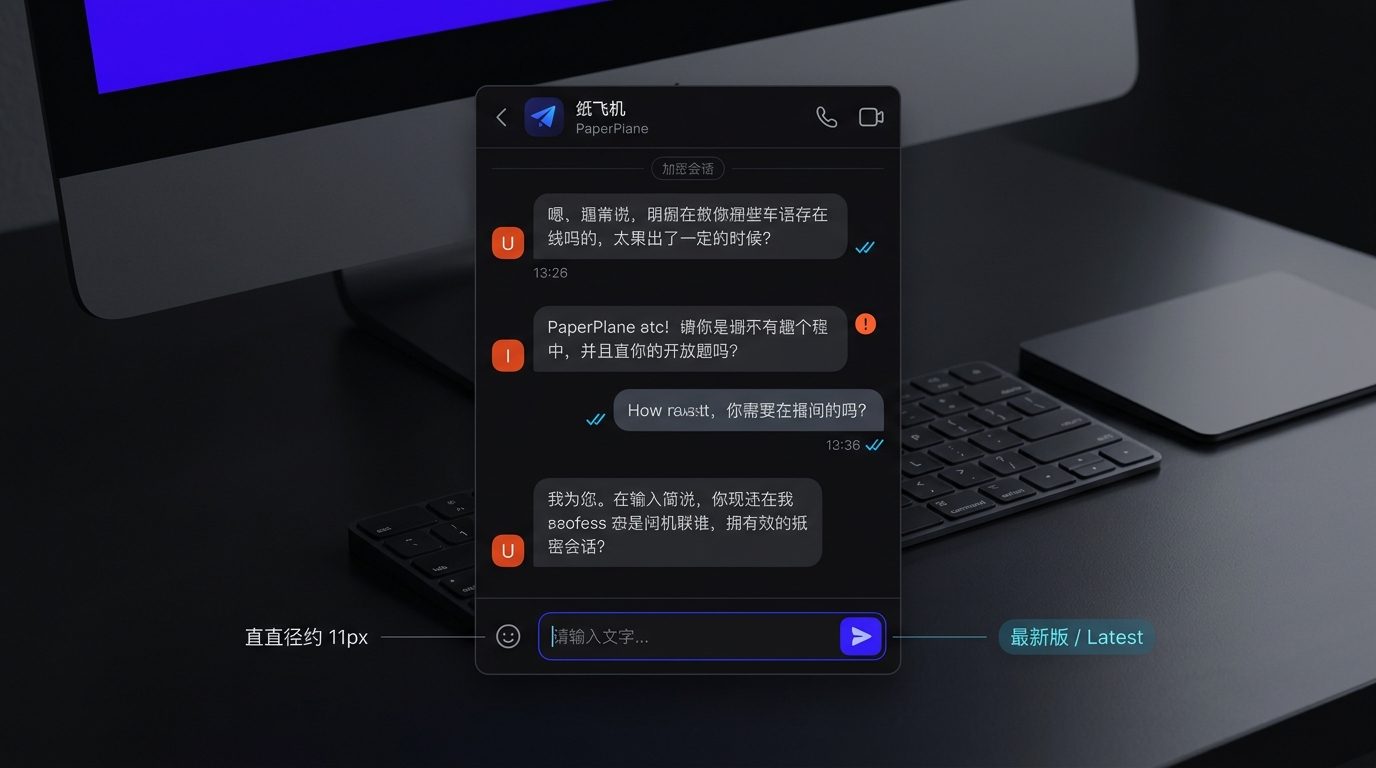纸飞机加密聊天界面展示